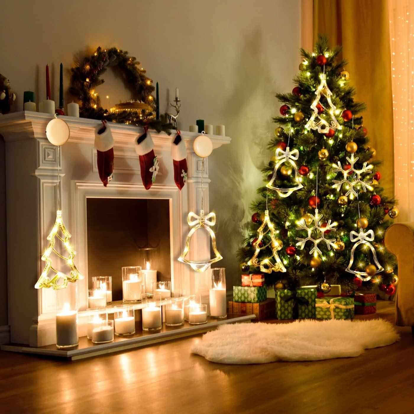 3PCS Đèn trang trí Giáng sinh, đèn chùm trang trí cửa sổ, đèn bầu không khí trang trí Giáng sinh