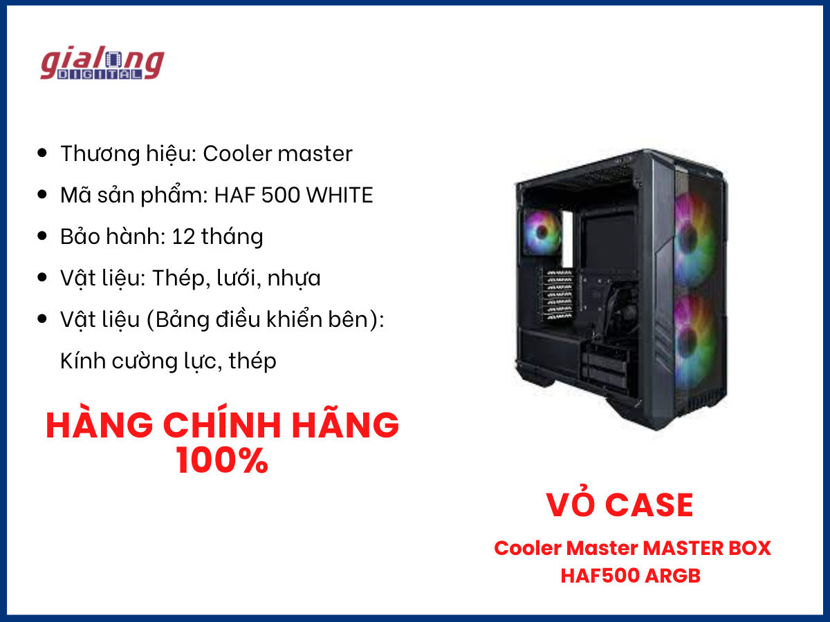 Vỏ case Cooler Master MASTER BOX HAF500 ARGB - Hàng chính hãng