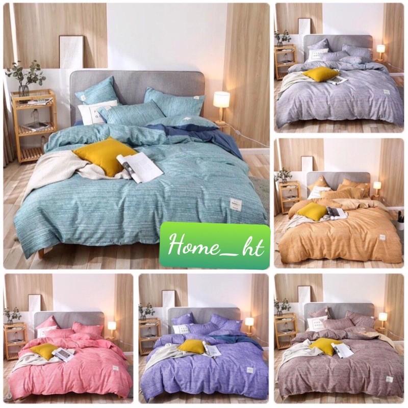 Bộ chăn ga cotton Tici Xước M2T bedding chăn ga Hàn Quốc đủ màu đủ size miễn phí bo chun