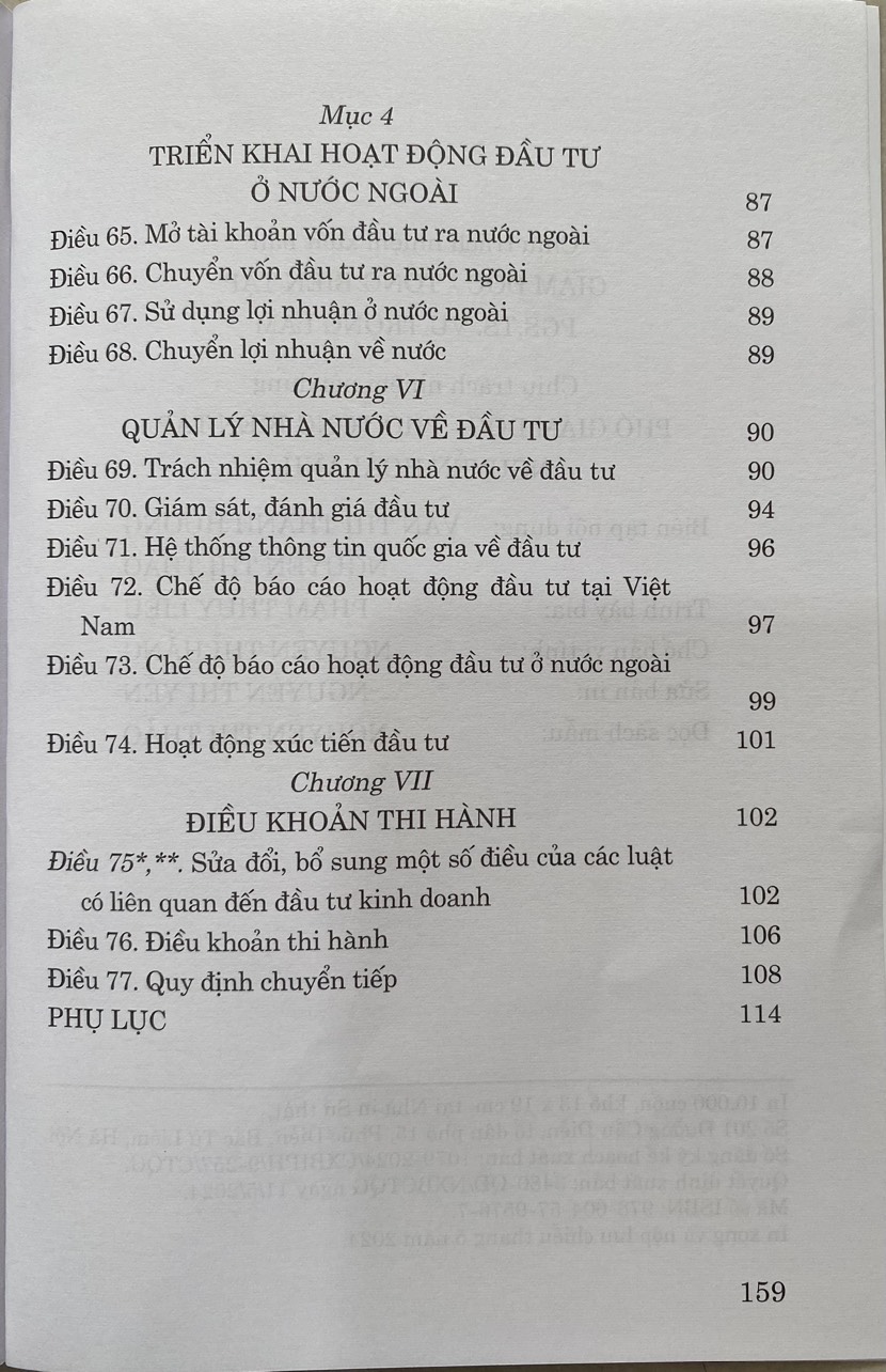 Luật Đầu Tư năm 2020 ( Sửa đổi, bổ sung năm 2020, 2022, 2023,2024 )