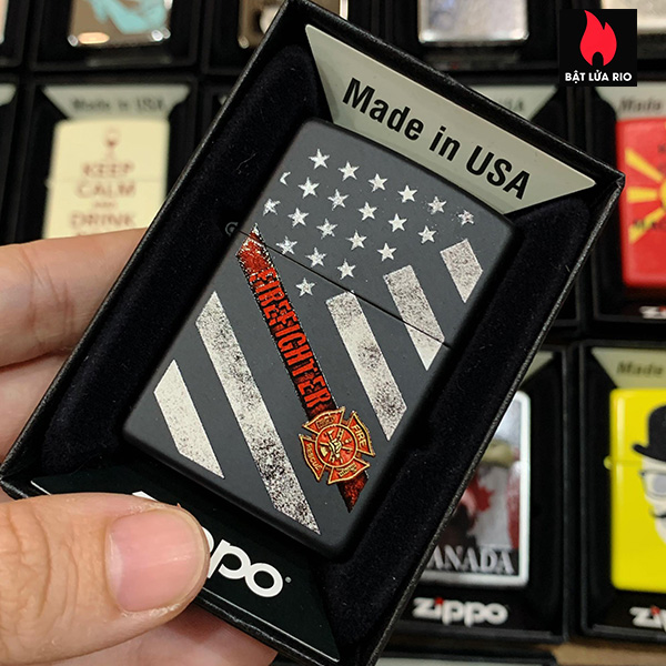 Bật Lửa Zippo 218 Fire Fighter Flag