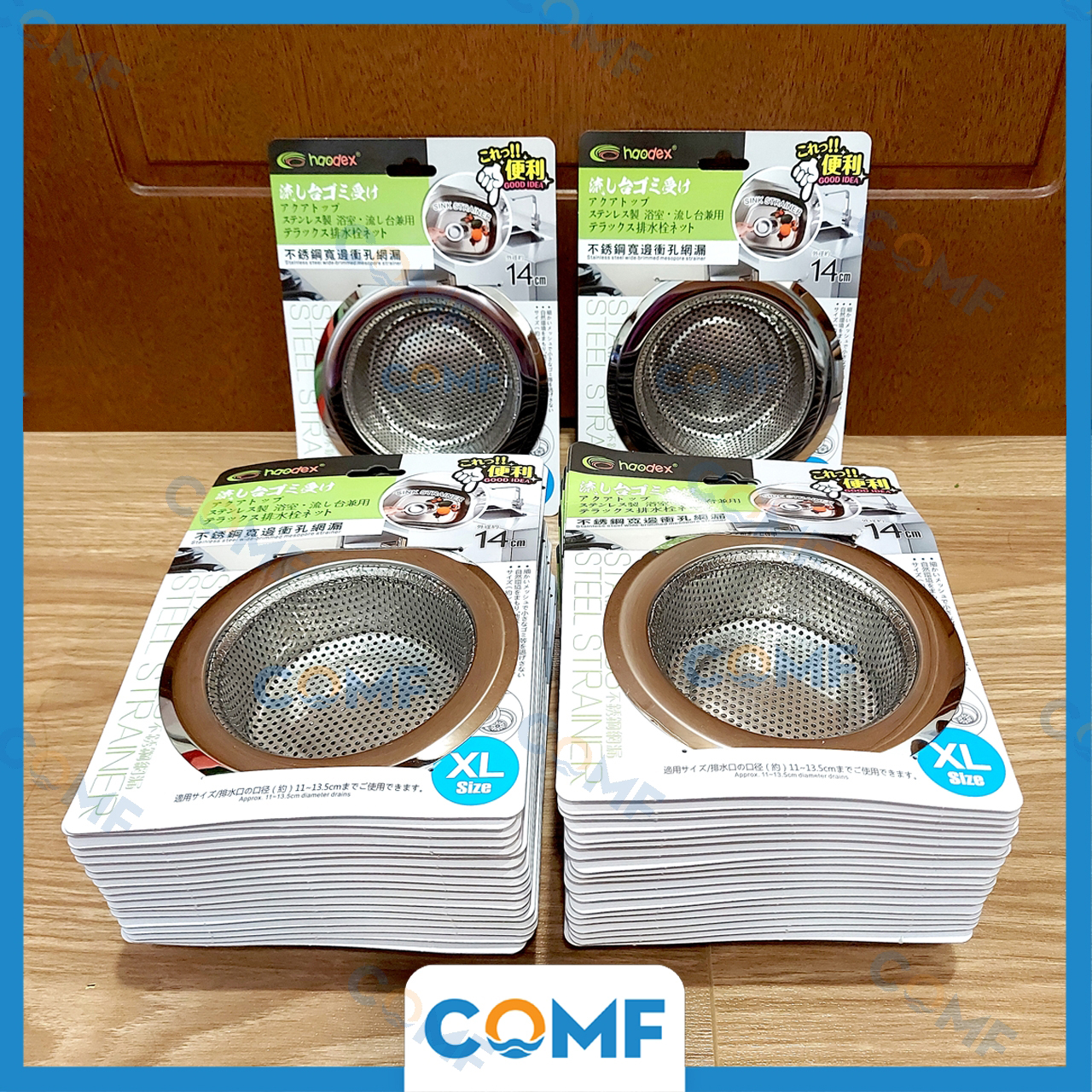 Combo 2 Chiếc Lọc Rác Inox Bồn Rửa Chén Chặn Rác Inox Chậu Rửa Bát COMF Size XL 14cm Inox 201 Siêu Bền 2 Mặt Mạ Bóng Chất Lượng Cao – Hàng Nhập Khẩu