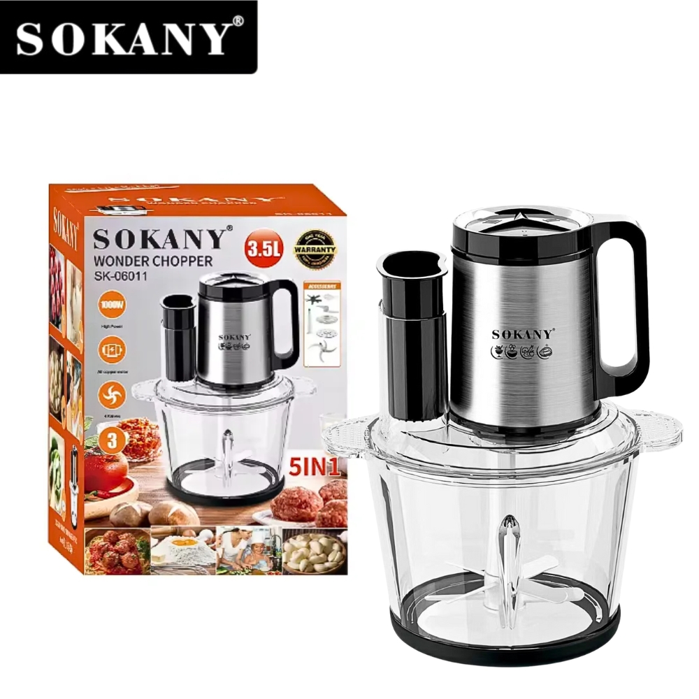 Máy xay đa năng 5in1 SOKANY SK-06011 dung tích 3.5L tích hợp xay, ép, cắt, thái vô cùng tiện lợi - HÀNG CHÍNH HÃNG