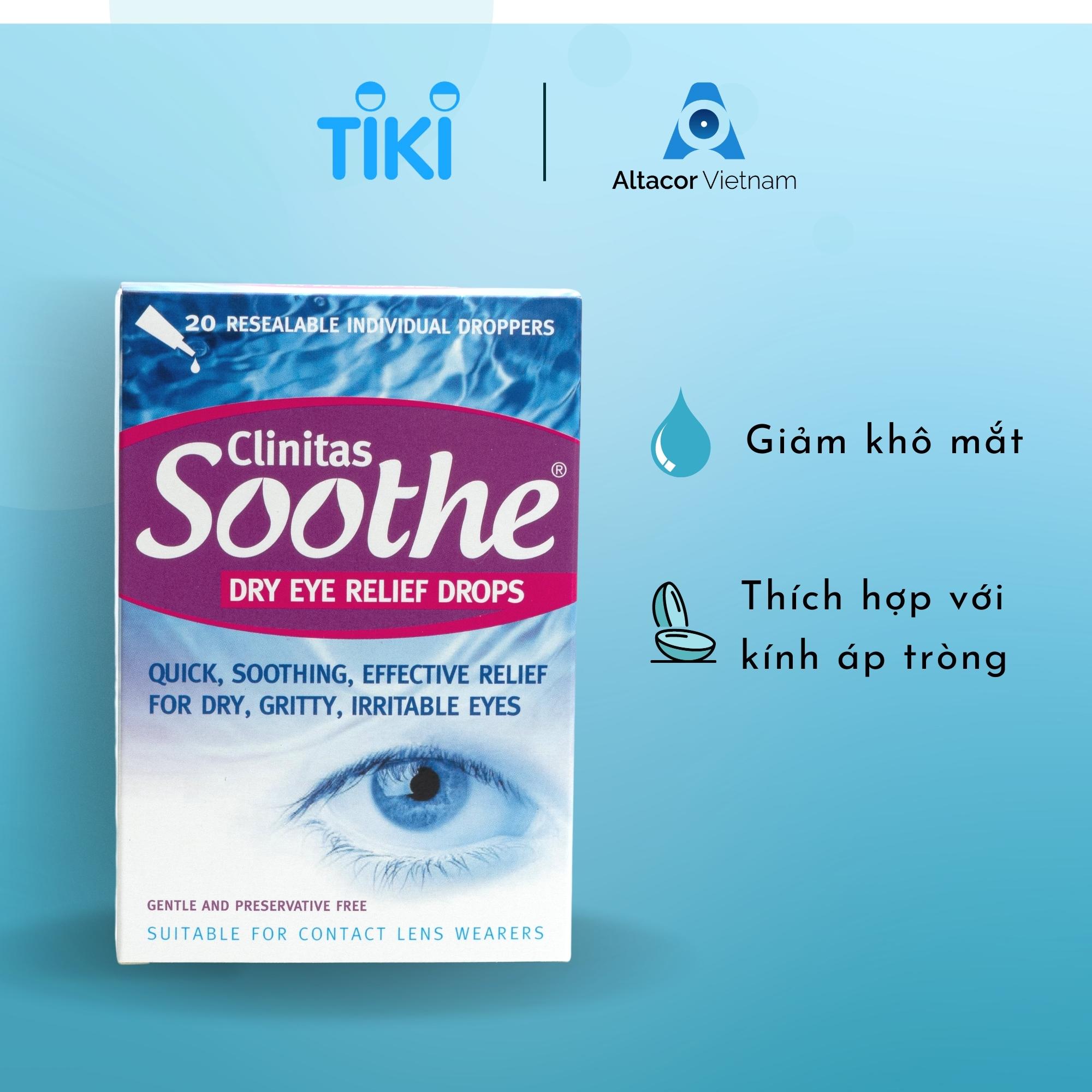 Dung dịch nhỏ Mắt Clinitas Soothe 0.4% - ITALY [Chính Hãng] - HỘP 20 TÉP