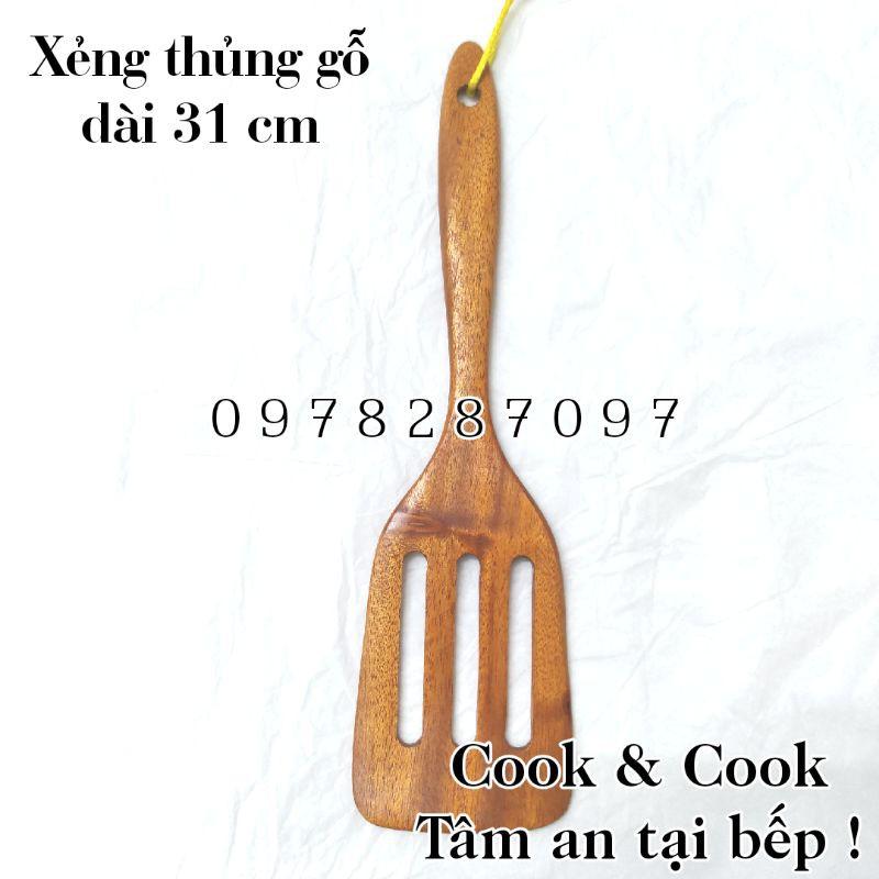 Muôi cơm gỗ, xẻng xào gỗ chiên xào gỗ tự nhiên, xẻng thủng, sạn gỗ cao cấp