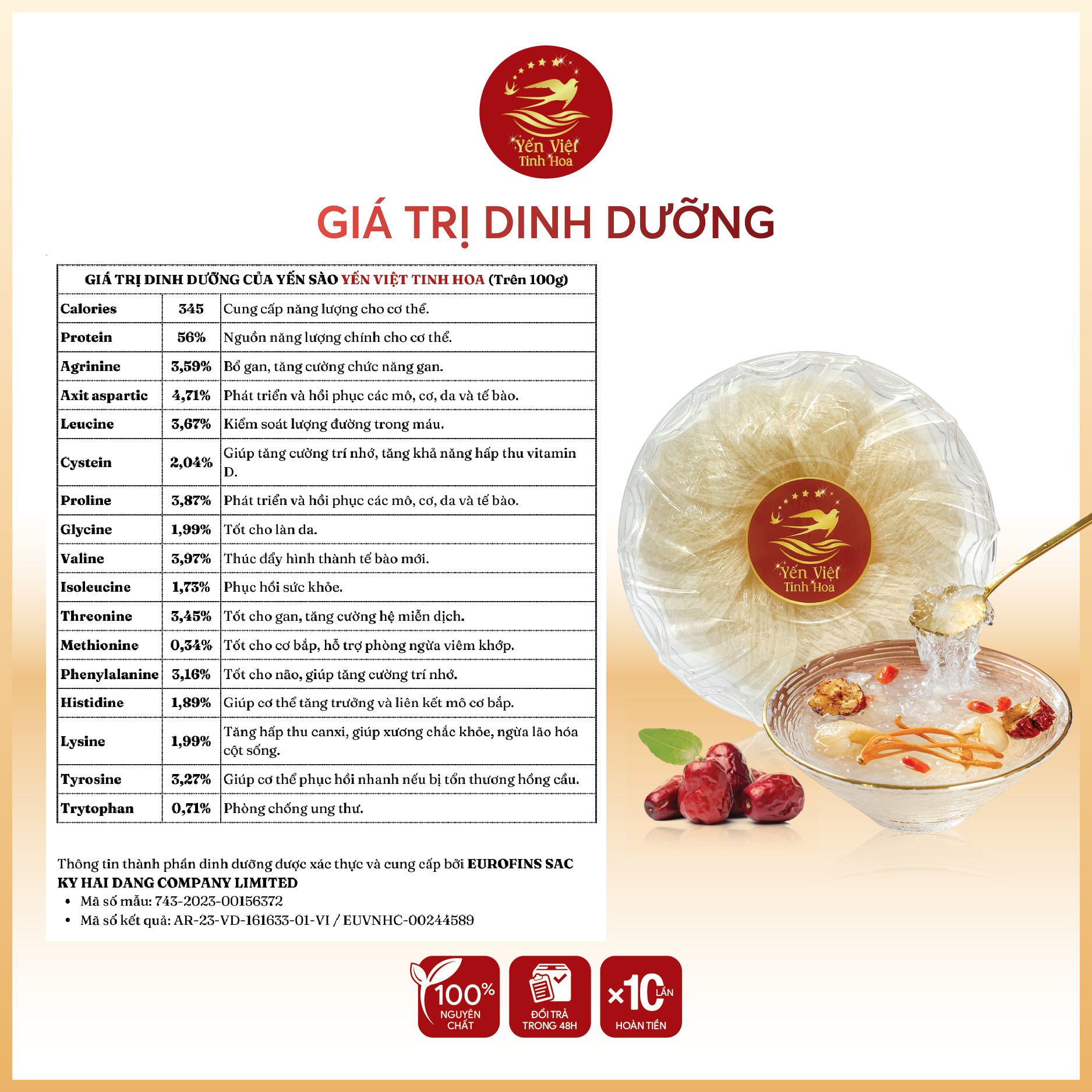 Tổ yến Tinh chế cao cấp 50 gram Yến Việt Tinh Hoa - Hàng chính hãng