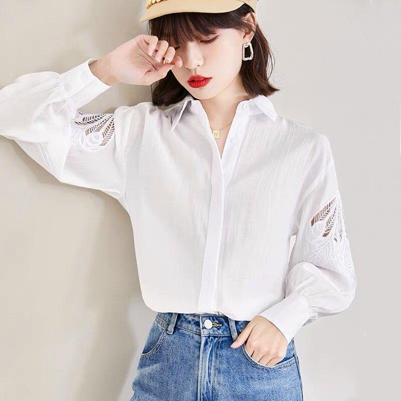 ÁO SƠ MI TAY PHỒNG PHỐI REN