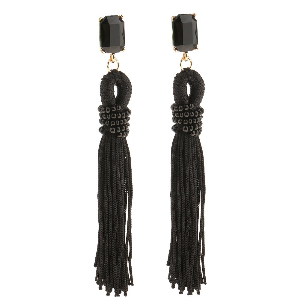 Long Tassel Earrings Red