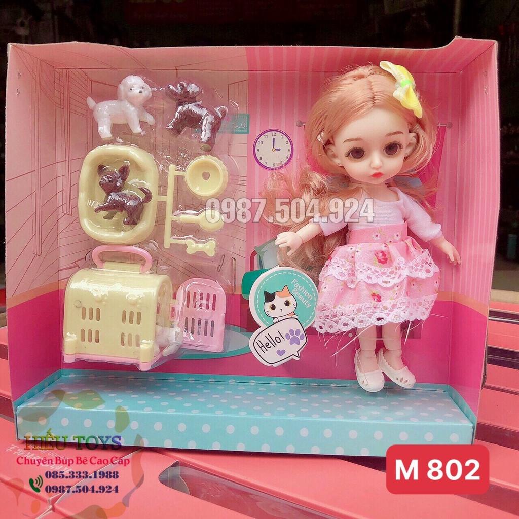 Búp Bê BJD 16cm Có Khớp Kèm Váy Phụ Kiện Đẹp Xinh Xắn Dễ Thương Đồ Chơi Cho Bé Gái