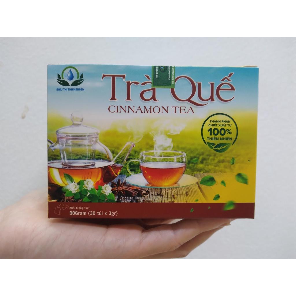 Trà Vỏ Quế hộp 30 Túi Lọc x 3Gram giúp chống cảm lạnh, đầy hơi, giảm mụn của Siêu Thị Thiên Nhiên