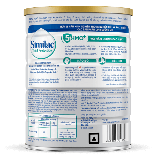 Sữa bột Similac Total Protection 3 cho trẻ 1-2 tuổi 900g