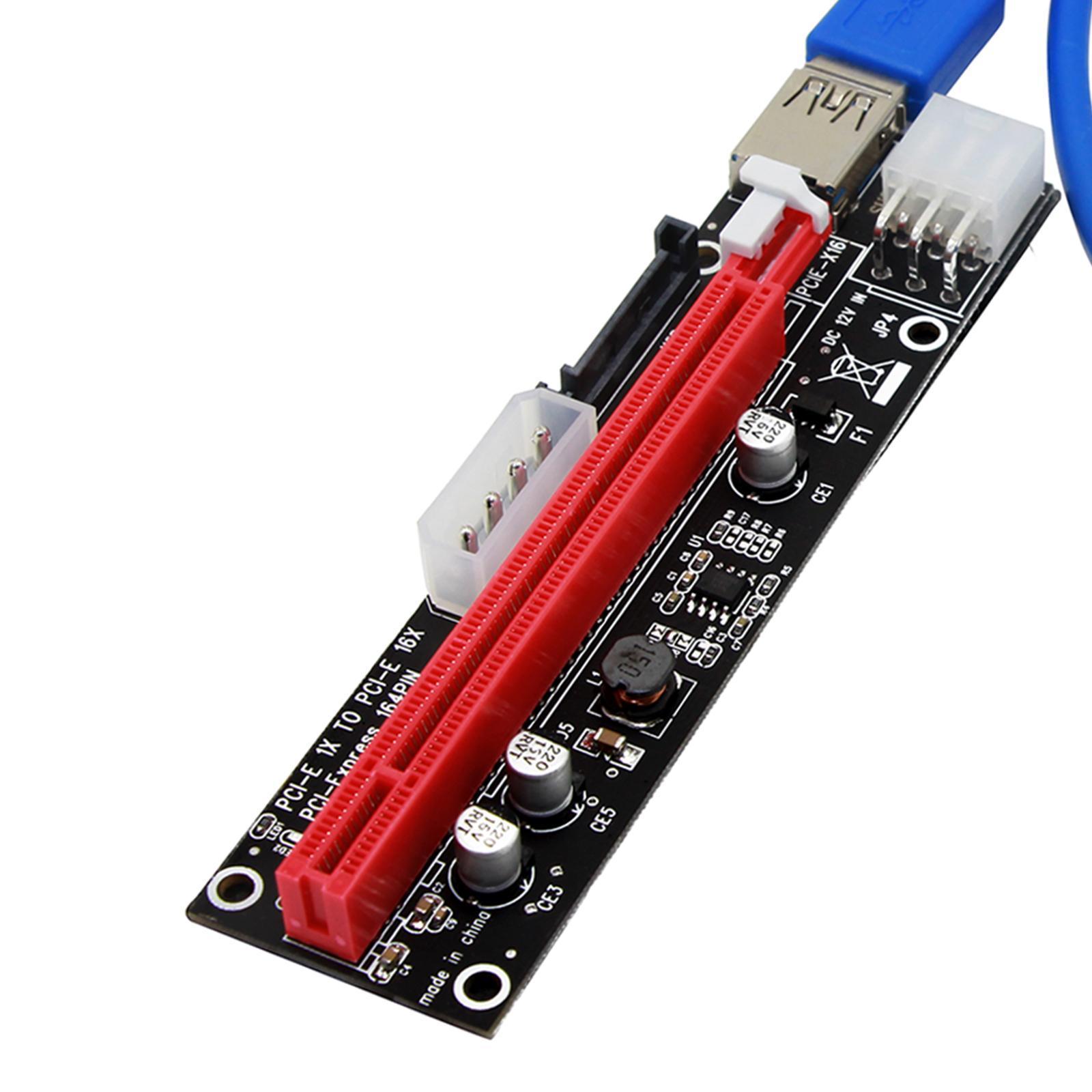 USB3.0 PCI-E Express 1x To16x Extender Riser Card for Mining-Blue