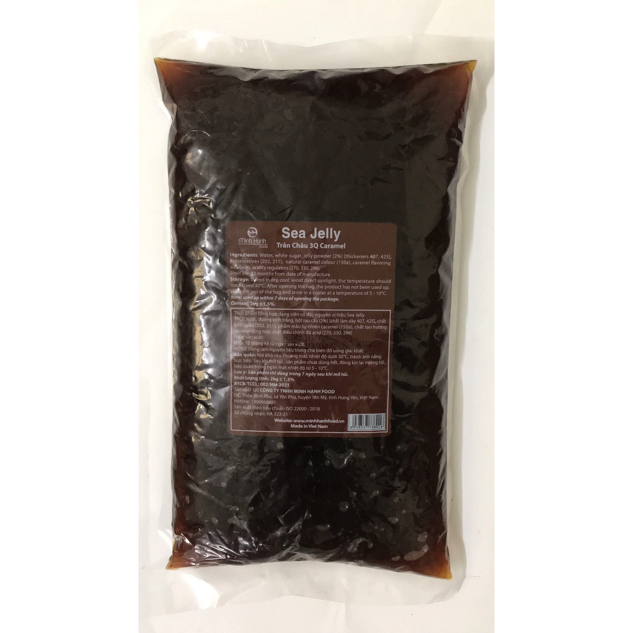 Trân Châu 3Q Sea Jelly Caramel 2 kg / Thạch 3Q Caramel Sea Jelly Đường Đen (ngon, dai giòn sần sật - dùng trực tiếp mà không cần nấu hay chế biến khác)