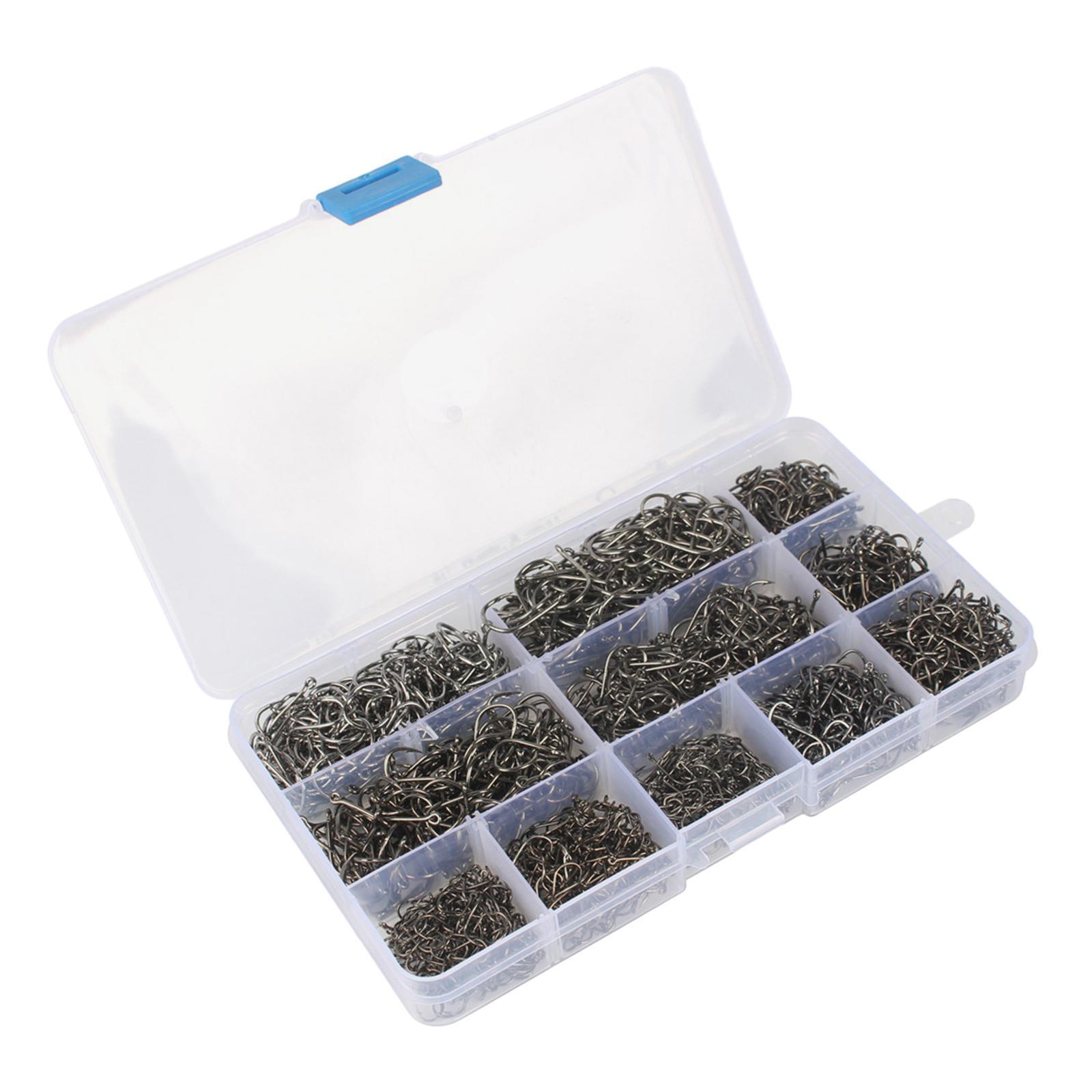 1600 Pieces Fishing Hooks Sea Fishing Fish Hooks Bass Weighted Hooks