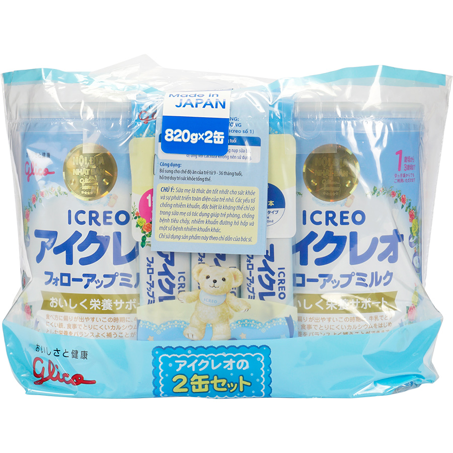 Combo 2 Sữa Công Thức Glico Icreo Follow Up Milk Số 1 (820g / Lon)