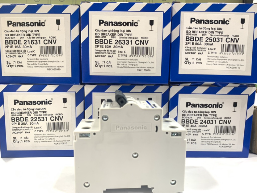 CB chống giật Panasonic RCBO 2P1E 16A-20A-25A-32A-40A-50A-63A - Hàng chính hãng