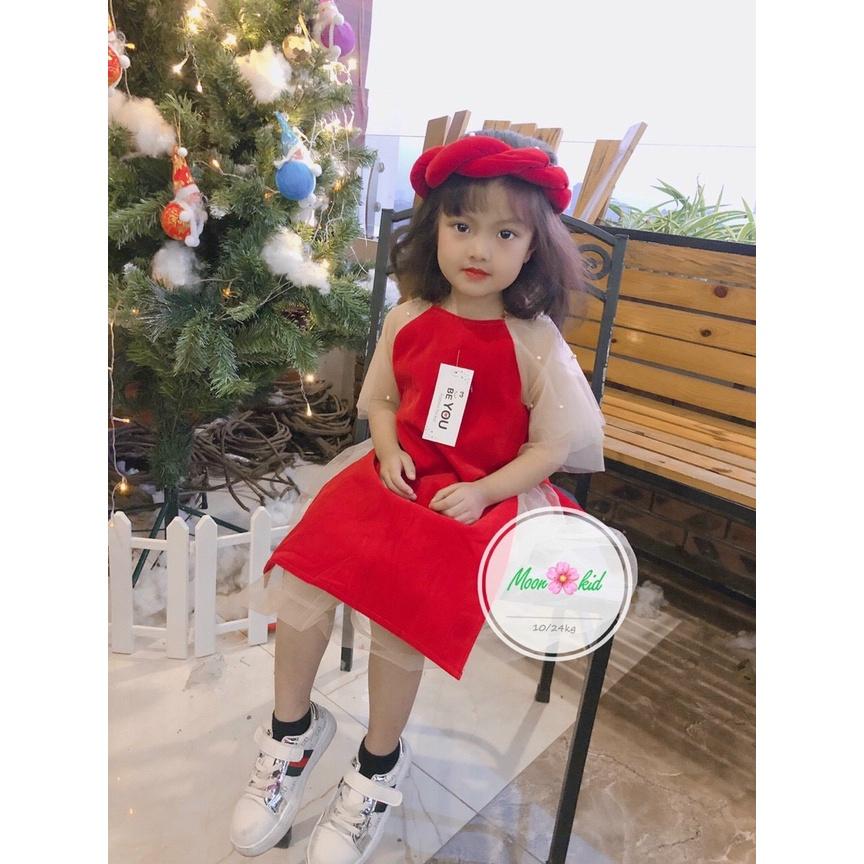 Set Áo dài cách tân vải nhung sịn sò cho bé gái 8-20kg kèm mấn
