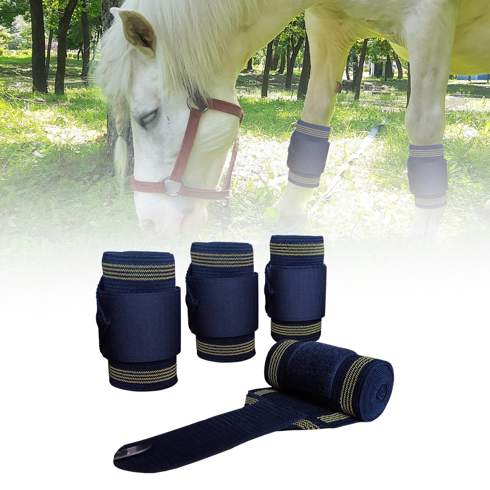 4Pieces Horse Leg Wraps Horse Support, Horse Leggings Wrap Riding Race Leg Protection Wraps Leg Guards Equestrian Accessories