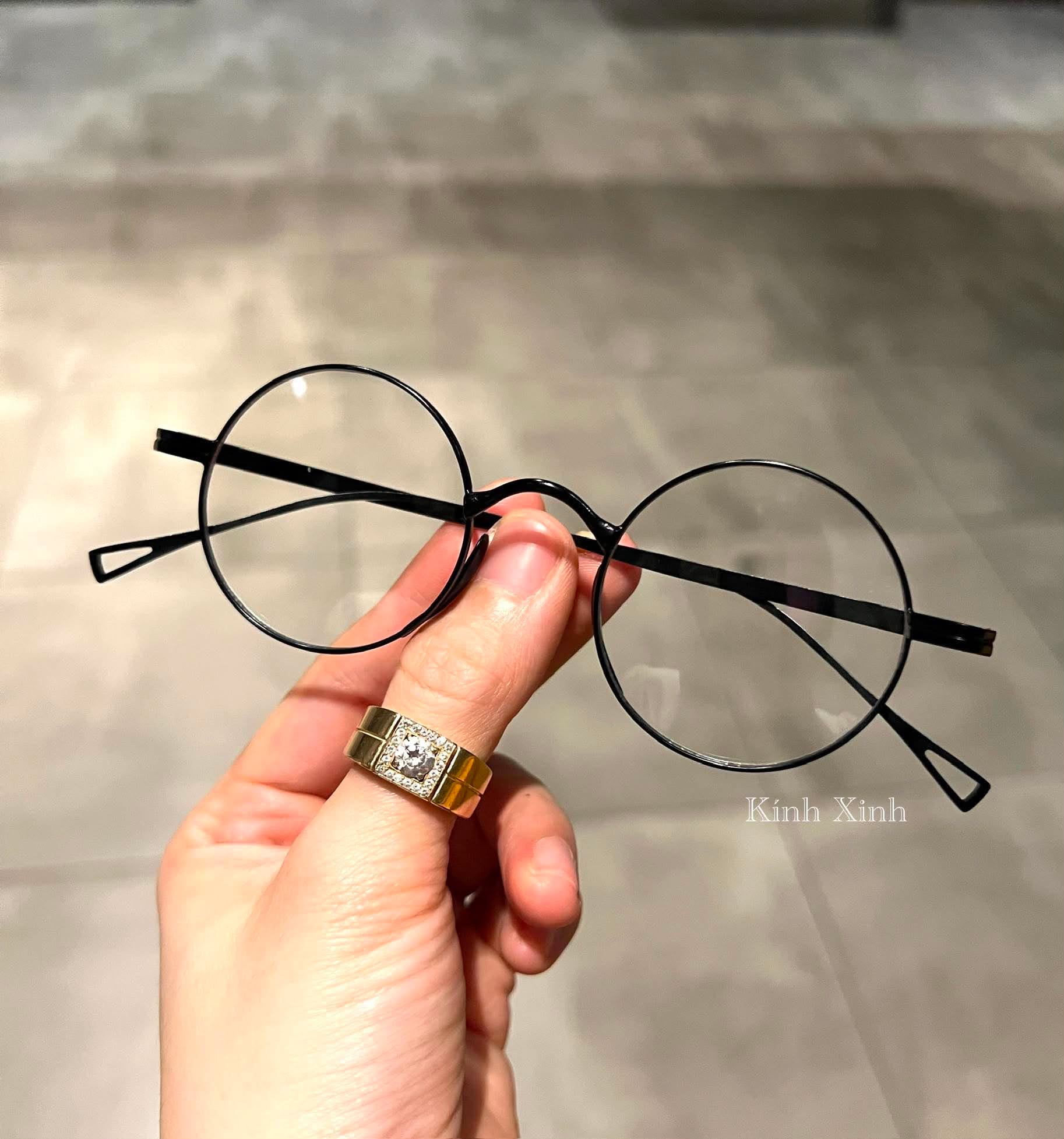 Kính mắt chống ánh sáng xanh dáng tròn nhỏ mini phong cách Nhật bản