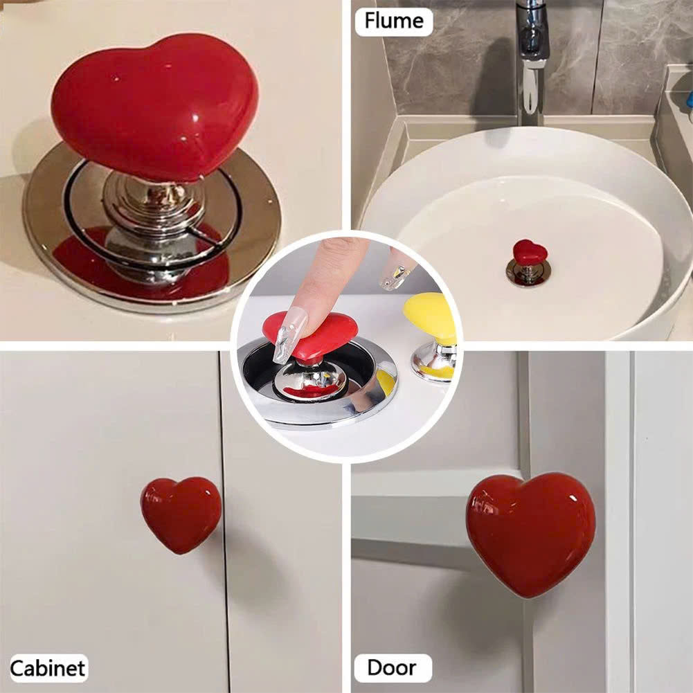 Nút Nhấn Bồn Cầu, Tay Nắm Ngăn Kéo Tủ Hình Trái Tim Đầy Màu Sắc
