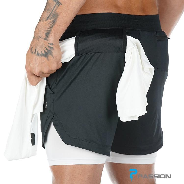 Quần short tập gym nam 2 lớp ASRV Z200