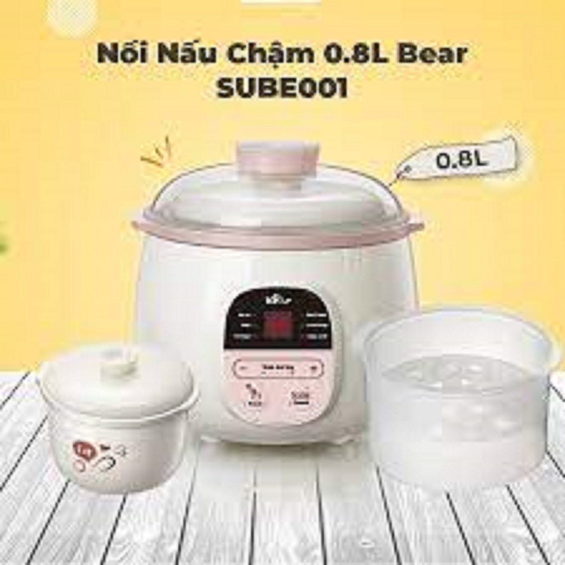 Nồi nấu chậm 0.8L SUBE001.01 - Có lồng hấp