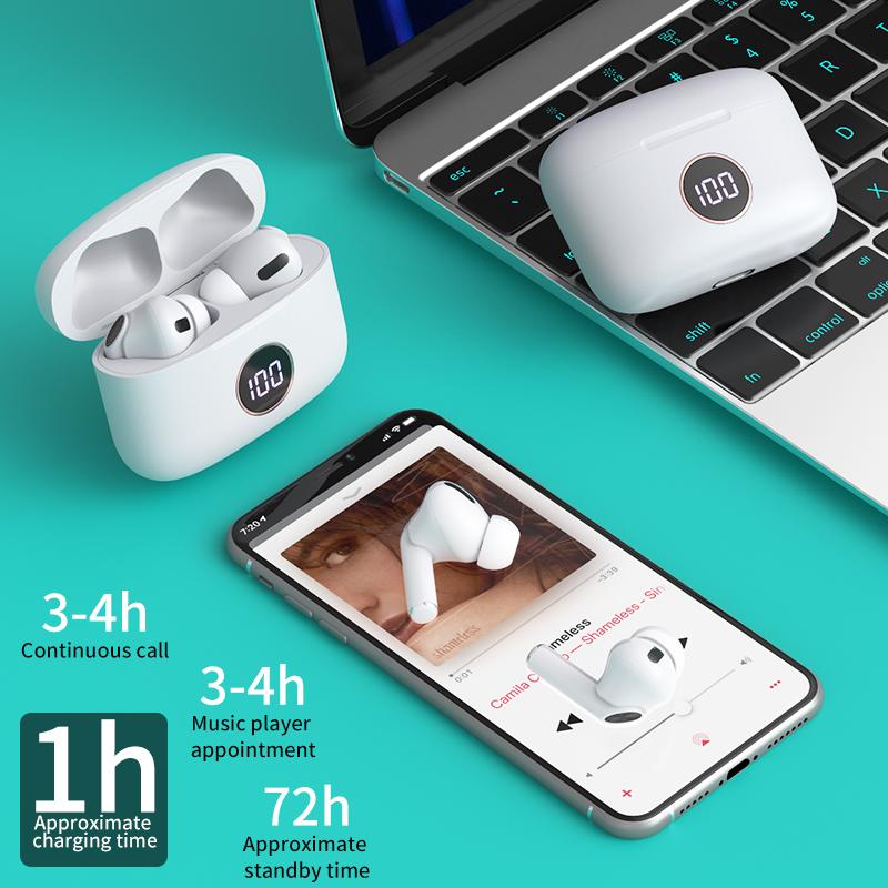 Cho Airpoddings Pro 3 Tai Nghe Không Dây Bluetooth Tai Nghe TWS Điều Khiển Cảm Ứng Thể Thao Tai Nghe 300MAh Sạc Hộp Cho Apple Android