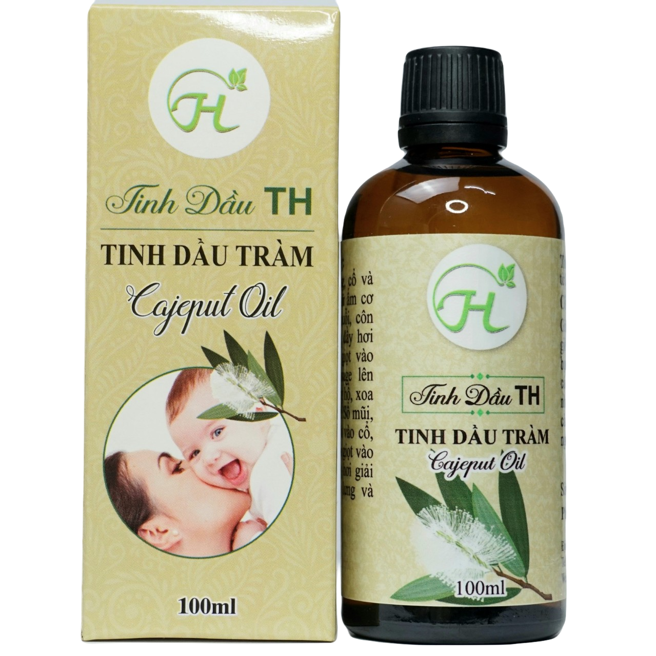 Dầu Tràm, Tinh Dầu Tràm Gió Cajeput TH Nguyên Chất (100ml), Tốt Cho Bé Sơ Sinh Và Trẻ Nhỏ, Giúp Giữ Ấm Cơ Thể Bé, Xua Đuổi Muỗi Và Côn Trùng - Có Hàm Lượng Cineol Cao, Được Kiểm Định Chất Lượng Đầy Đủ