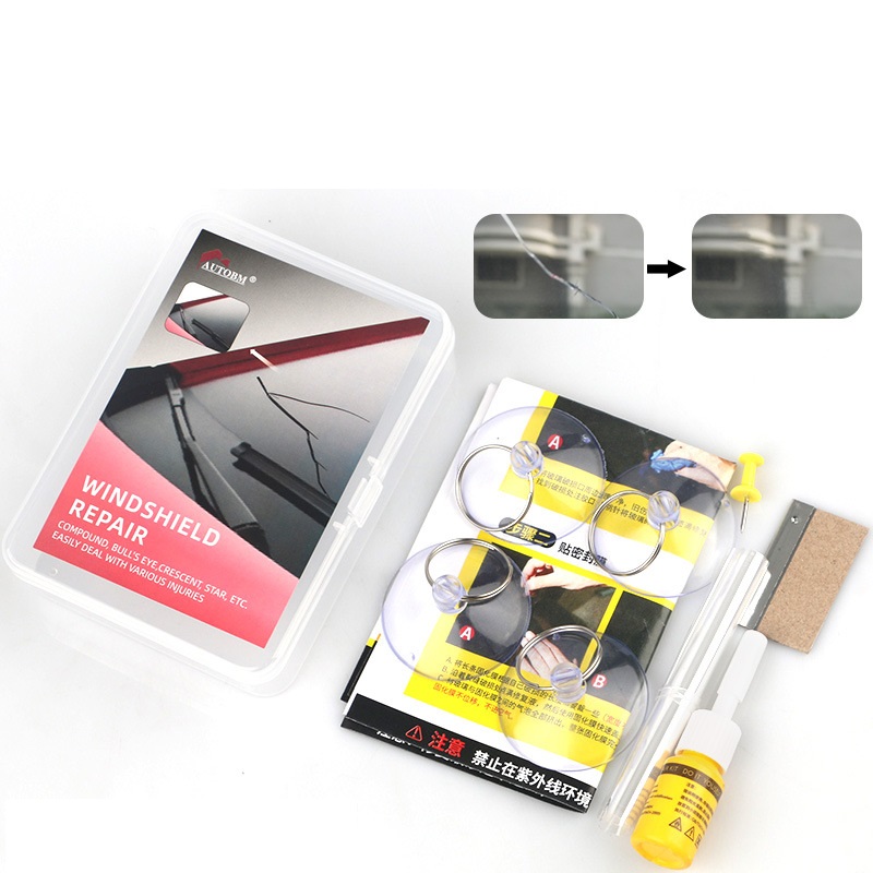 Bộ Keo Xử Lý phục hồi vết rạn nứt kính ô tô như mới A1 kèm phụ kiện loại tốt, keo gắn kính ô tô , cách phục hồi vết nứt vỡ kính ô tô