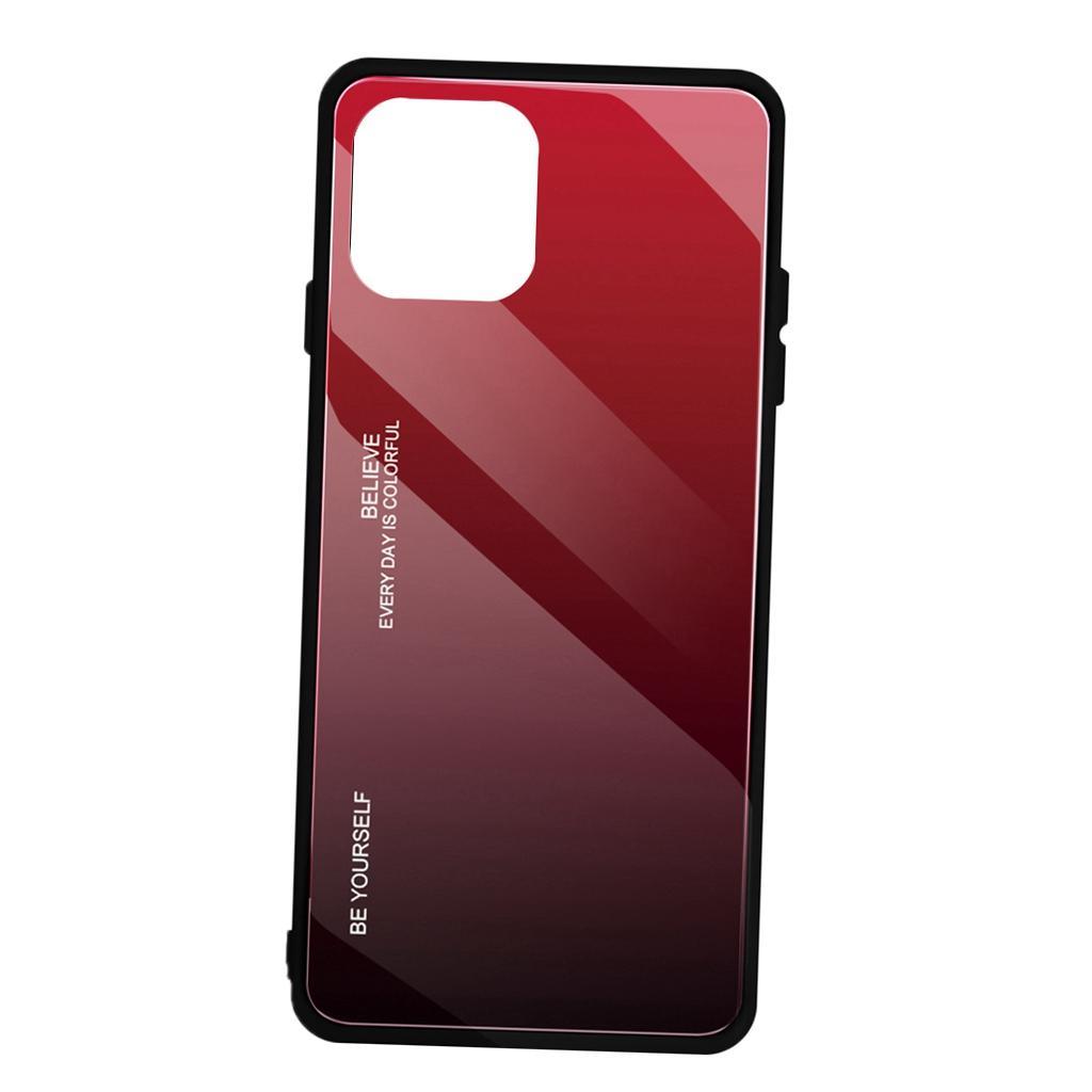 Gradient glass cover case for iPhone 11 Pro 6.1 inch for iPhone 11 Red+Black