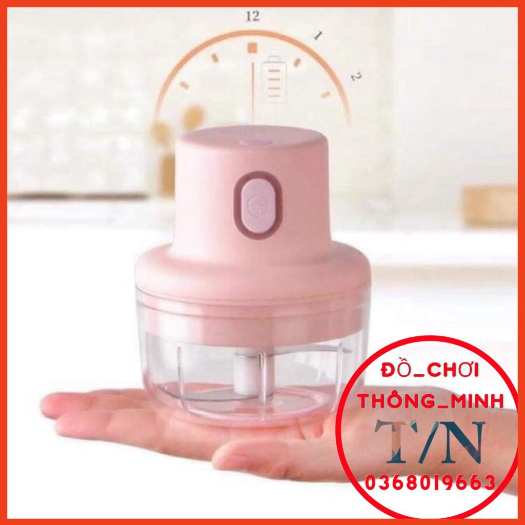 Máy xay mini cầm tay đa năng sạc pin cao cấp xay tỏi ớt, hành, rau củ quả dung tích 250ml