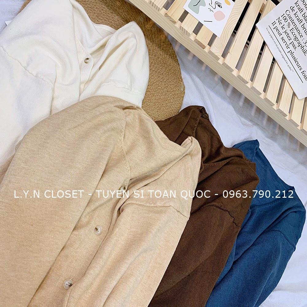 Áo len cardigan trơn xoắn 19769 hàng Quảng Châu Lyn Closet A135L