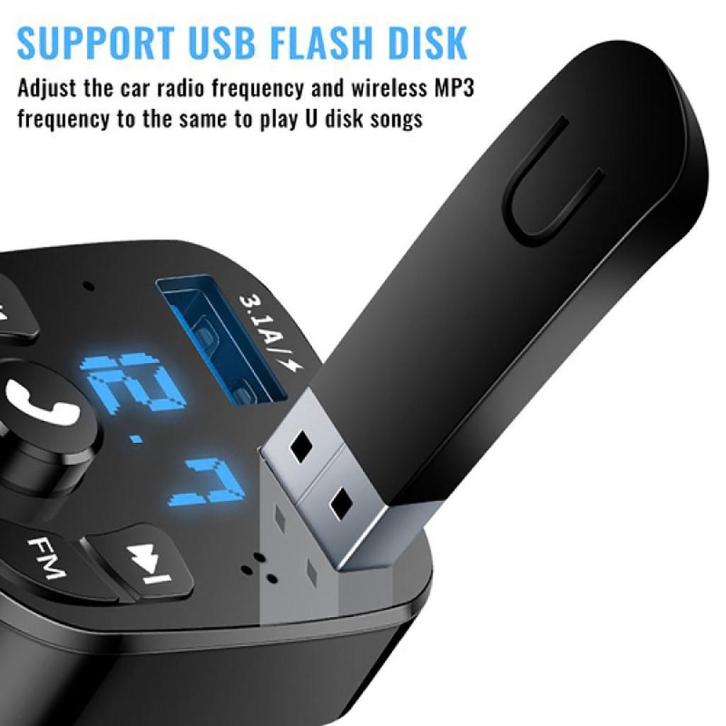 Máy nghe nhạc MP3 bluetooth không dây hai cổng sạc USB cho xe hơi