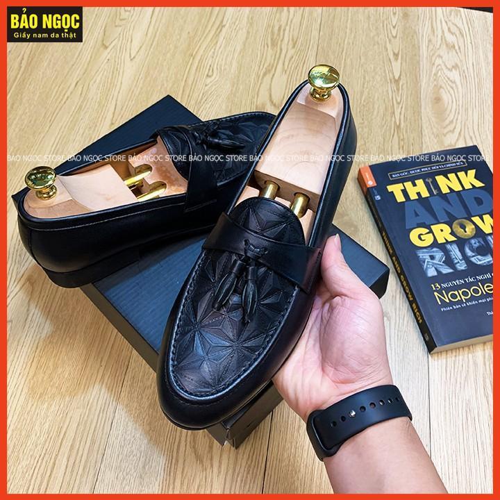 Giày Lười Nam Da Thời Trang Đế Cao Su Đúc 3cm  Hàng Xuất Dư Mã K3889 Chuông - #1 Size 38