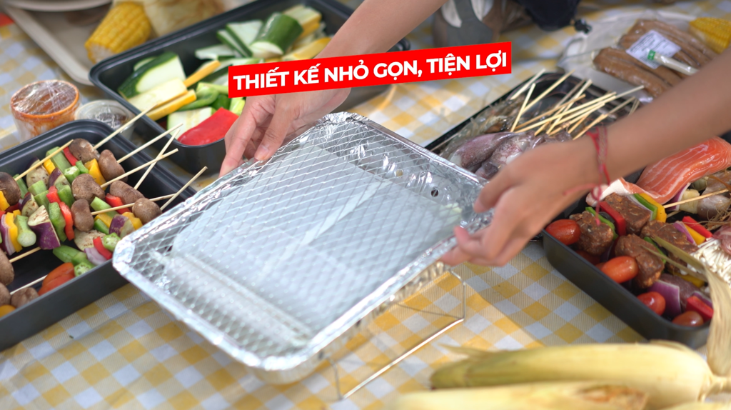 Khay Nướng BBQ Du Lịch Kèm Than Tiện Dụng Dùng 1 Lần (Bao Gồm Khay + Than + Đế) Uncle Bills YH-B05-S