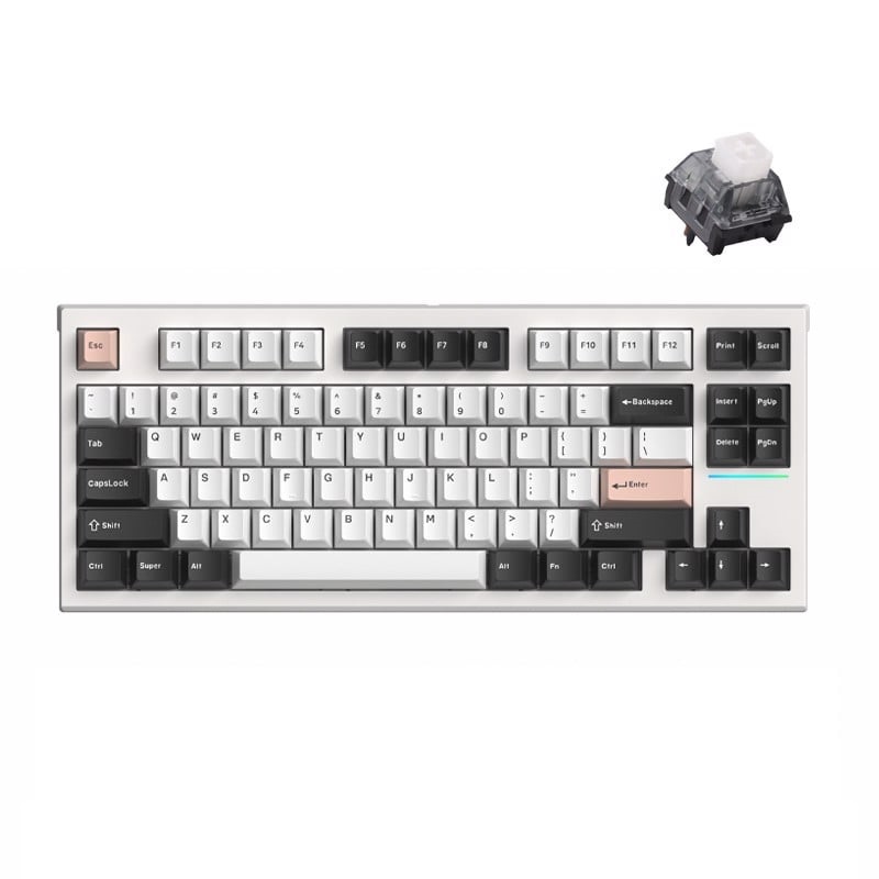 Bàn phím cơ FL-Esports FL750 CPM White Olivia/Metal Heart (3 Mode - Gasket Mount) - Hàng chính hãng
