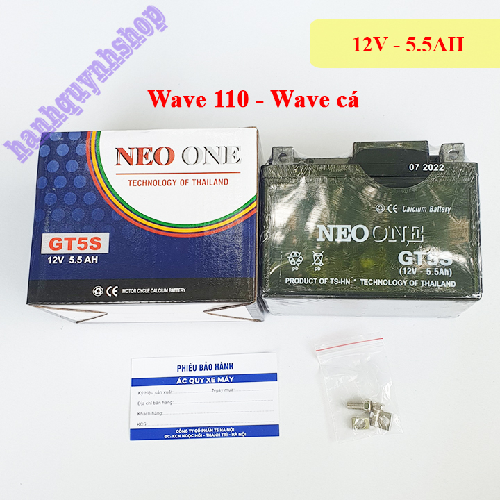Ắc quy xe máy Dream Wave Lead Vision AB 12V 5.5A 6A 6.5A hãng NEO ONE