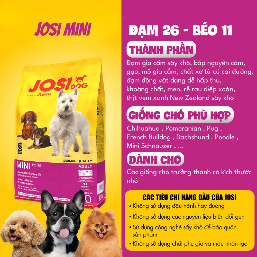 Thức Ăn Cho Chó Trưởng Thành Cho Chó Size Nhỏ - Josera JosiDog Mini 900g