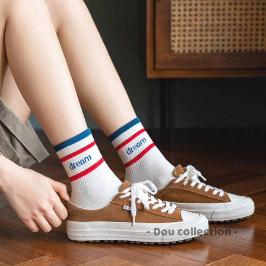 Vớ Tất Nam Nữ Cổ Cao Cotton Họa Tiết "Day Dream" Phong Cách Nhật Bản Dễ Thương - Mã TV012