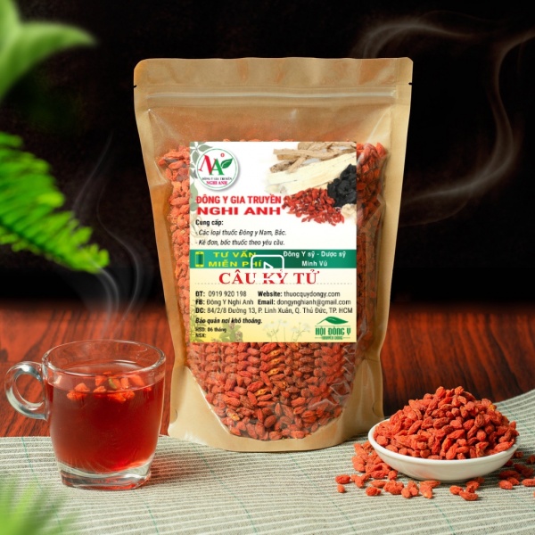 Hộp 300gr Kỳ tử sấy khô loại 1 to đẹp bồi bổ sức khỏe sáng mắt đẹp da Đông Y Nghi Anh - Câu kỳ tử khô 300gr chống lão hóa