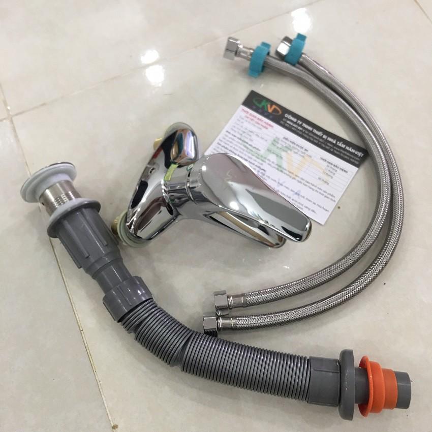 Vòi chậu nóng lạnh KOVA 01V, vòi chậu rửa mặt chất liệu đồng bảo hành 3 năm