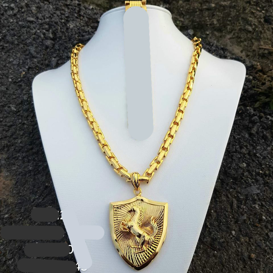 Dây Chuyền Cho Nam Giới Hình Ngựa Vàng Mạ 18K + TẶNG LÁ BỒ ĐỀ MAY MẮN TÀI LỘC ĐỂ VÍ ĐIỆN THOẠI