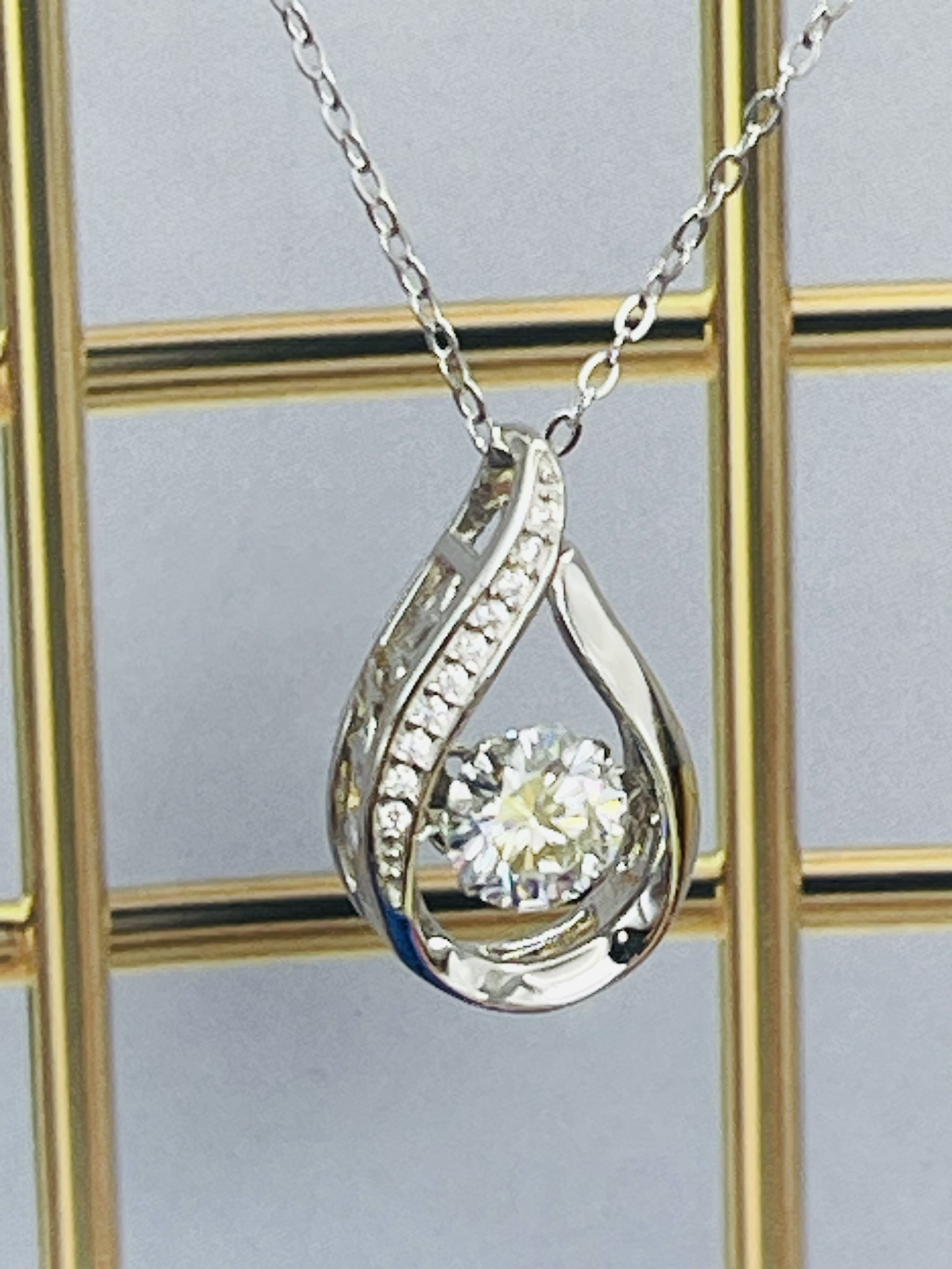 Dây cổ Bạc 925 xi Kim viên chủ Kim Cương nhân tạo Moissanite hạt 1.0 carat - N10.2.3.8