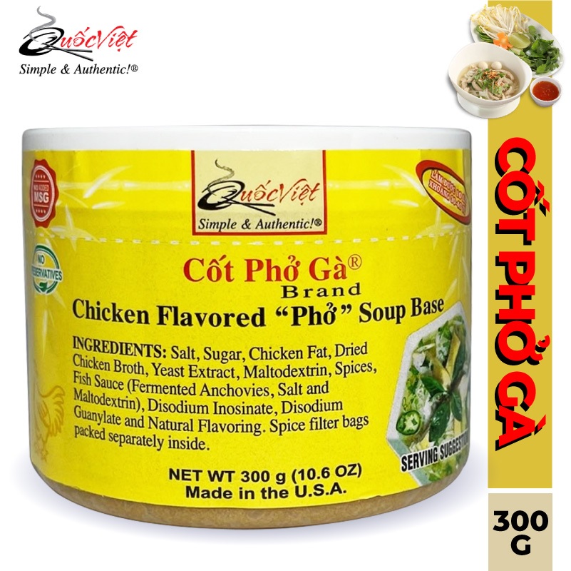 GIA VỊ NẤU Phở Gà Cốt Quốc Việt 300G - Gia vị hoàn chỉnh nhập khẩu