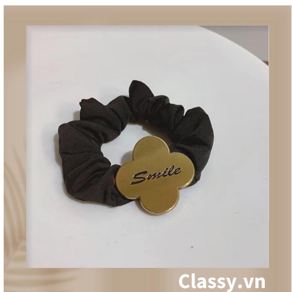 Dây cột tóc Classy màu đen basic, một vòng dây co dãn tốt dành cho nữ PK1213