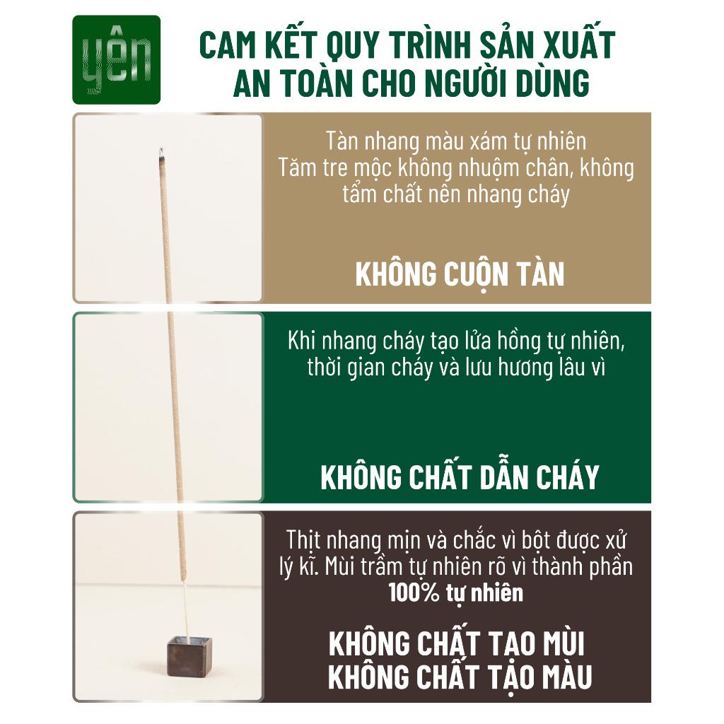 Nhang Trầm Hương Yên Loại Tuệ 23-30cm Hộp 100 thanh Sạch Tự Nhiên Ít Khói Dùng Thờ Cúng Xông Thơm - Nhang Trầm 23cm