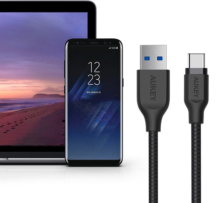 Dây Cáp Sạc USB Type-C Aukey CB-AC2 (2.0m) - Hàng Chính Hãng