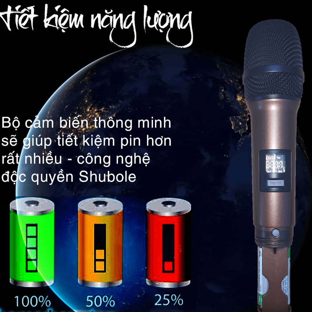 Micro Karaoke  Không Dây Shubole K5- Chuyên Dành Cho Loa Hoặc Âm Ly -Hang Nhập Khẩu