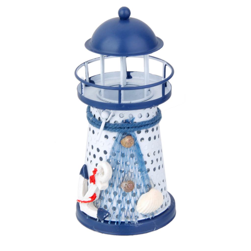 2 Cái 13.5 Cm Vẽ Tay Nhà Biển Mô Hình Kim Loại Đèn Hải Lý Trang Trí