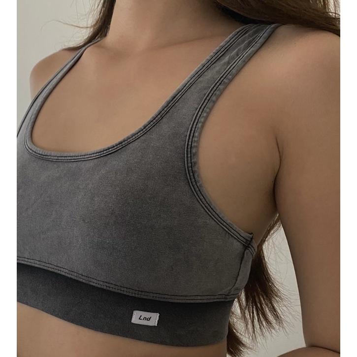 Bra tập thể thao ba lỗ Grey Washed